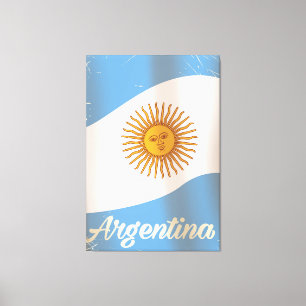 Impressão Em Tela Poster de férias com bandeira nacional da Argentin