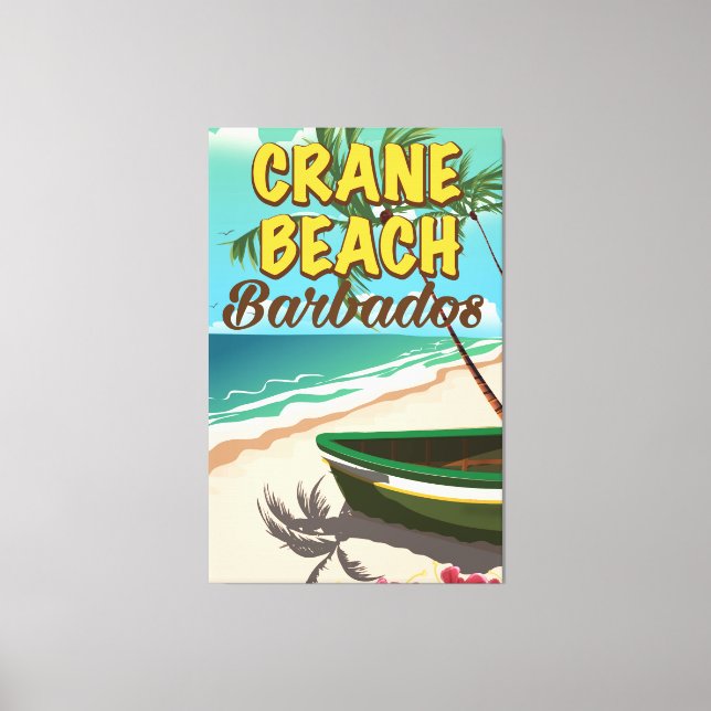 Impressão Em Tela Poster de férias de Crane Beach Barbados (Frente)