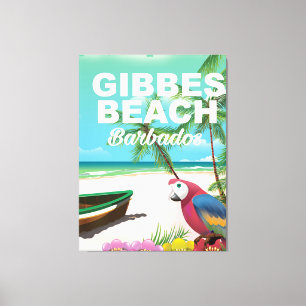 Impressão Em Tela Poster de férias de Gibbes Beach Barbados