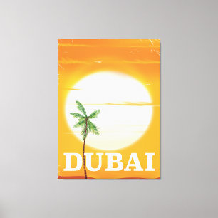Impressão Em Tela Poster de férias no estilo de vintagem de Dubai