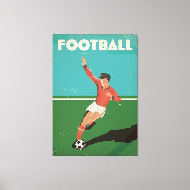 Impressão Em Tela Poster de futebol Vintage (Frente)