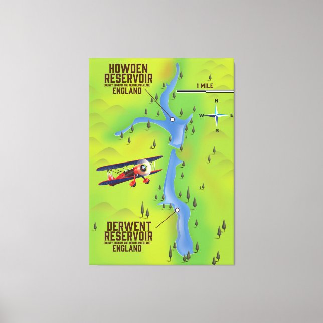Impressão Em Tela Poster de mapa de Reservas Dergo & Howden (Frente)
