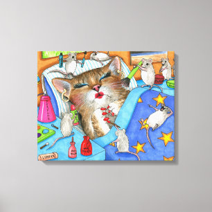 Impressão Em Tela Poster de maquiagem do rato Gato 508 engraçado