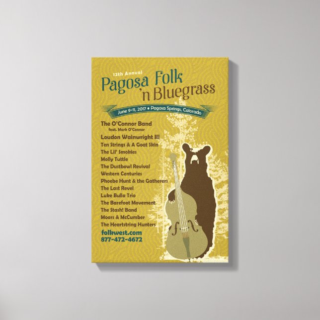 Impressão Em Tela poster de Pagosa Folk 'N Bluegrass 2017 (Frente)