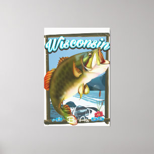 Impressão Em Tela Poster de pesca do Estado de Wisconsin