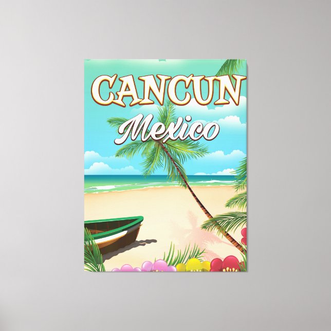 Impressão Em Tela Poster de praia de Cancun México (Frente)