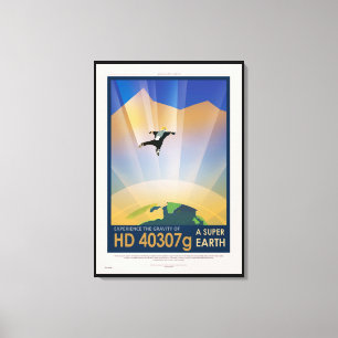 Impressão Em Tela POSTER de Viagem Ficha da NASA - Super Terra