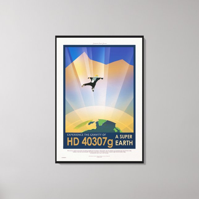 Impressão Em Tela POSTER de Viagem Ficha da NASA - Super Terra (Frente)