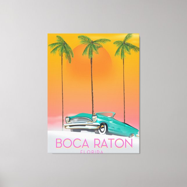 Impressão Em Tela Poster de viagens Boca Raton da Flórida. (Frente)