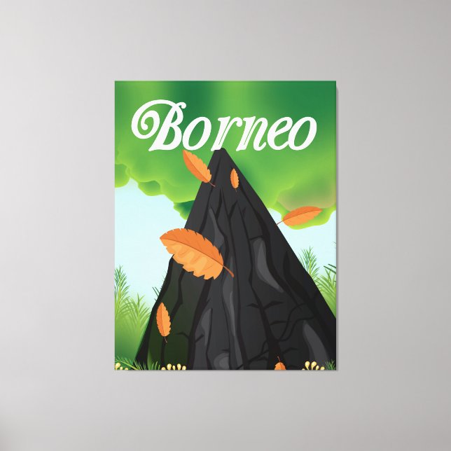 Impressão Em Tela Poster de viagens Borneo RainForest (Frente)