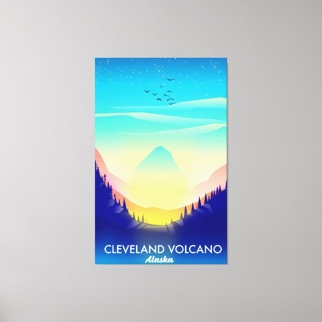 Impressão Em Tela Poster de viagens Cleveland Volcano Alaska (Frente)