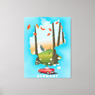 Impressão Em Tela Poster de viagens da Alemanha.