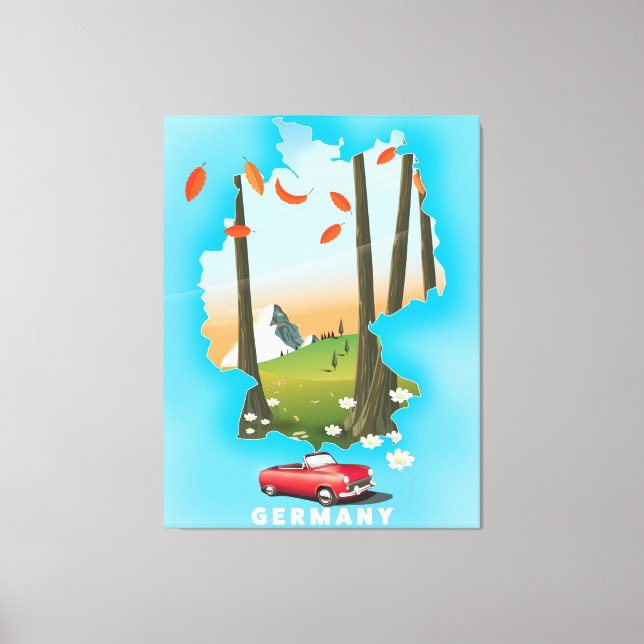 Impressão Em Tela Poster de viagens da Alemanha. (Frente)