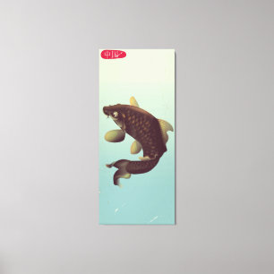 Impressão Em Tela Poster de viagens da carpa de Koi do estilo do