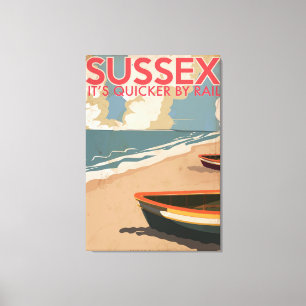 Impressão Em Tela Poster de viagens da locomotiva do vintage de