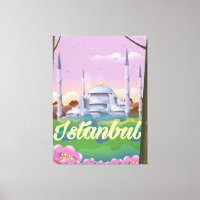 Poster de viagens da mesquita azul de Istambul