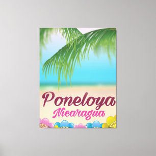 Impressão Em Tela Poster de viagens da praia de Poneloya Nicarágua