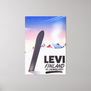 Impressão Em Tela Poster de viagens da snowboarding de Levi