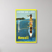 Poster de viagens Da United Air Lines Para O Havaí
