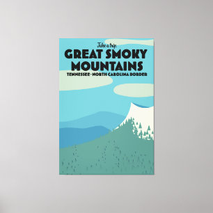 Impressão Em Tela Poster de viagens das montanhas do Enfumaçado do