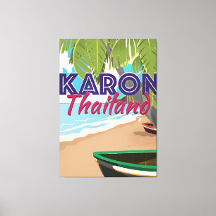 Impressão Em Tela Poster de viagens de cartoon tailândia de Karon.
