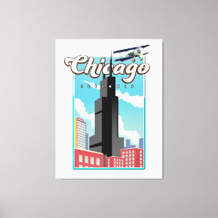 Impressão Em Tela Poster de viagens de Chicago Illinois EUA
