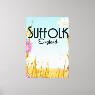 Impressão Em Tela poster de viagens de desenho animado Suffolk Engla