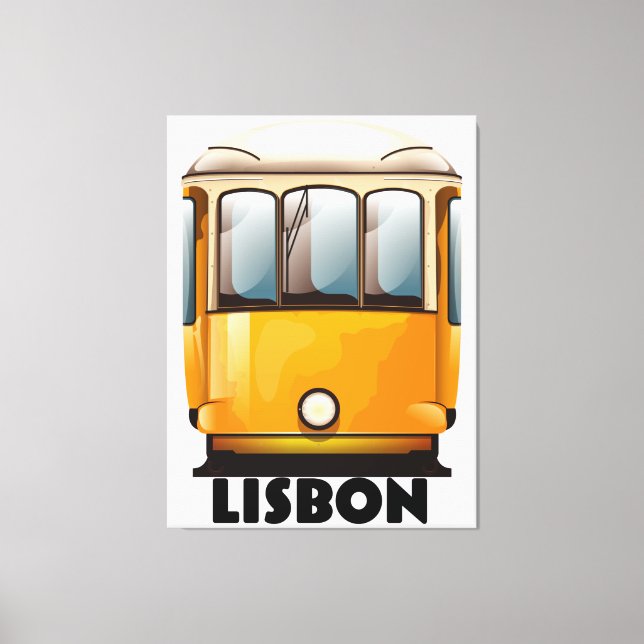 Impressão Em Tela Poster de viagens de elétrico amarelo de Lisboa (Frente)