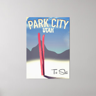 Impressão Em Tela poster de viagens de esqui do Utah Park