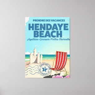 Impressão Em Tela Poster de viagens de france da praia de Hendaye