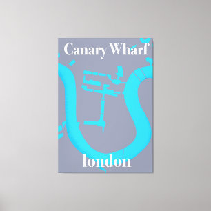 Impressão Em Tela poster de viagens de mapa londres de cais canários