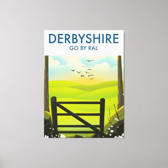 Impressão Em Tela Poster de viagens de Paisagem de Derbyshire (Frente)