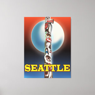 Impressão Em Tela poster de viagens de polo de Seattle