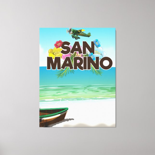 Impressão Em Tela Poster de viagens de praia de San Marino (Frente)