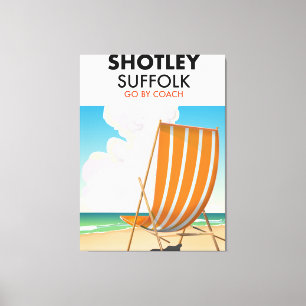 Impressão Em Tela Poster de viagens de praia Shotley suffolk