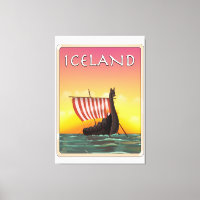 Poster de viagens de Viking da Islândia