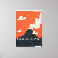 Poster de viagens de vulcão Eyjafjallajökull