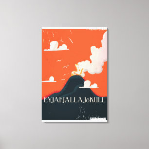 Impressão Em Tela Poster de viagens de vulcão Eyjafjallajökull
