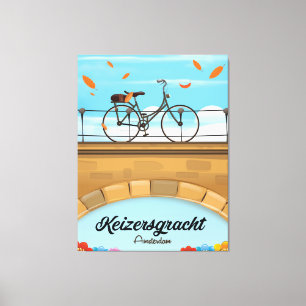 Impressão Em Tela Poster de viagens do Canal de Amsterdã Keizersgrac