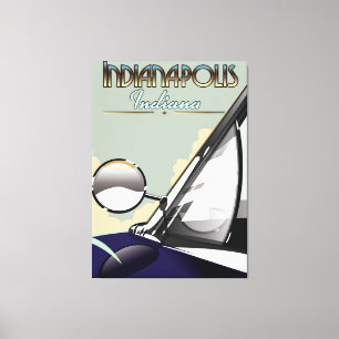 Impressão Em Tela Poster de viagens do carro vintage de Indianapolis