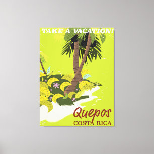 Impressão Em Tela Poster de viagens do estilo de vintagem quepos na