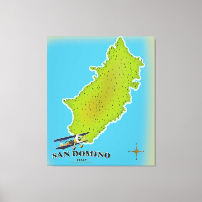 Impressão Em Tela Poster de viagens do mapa Elba Itália (Frente)