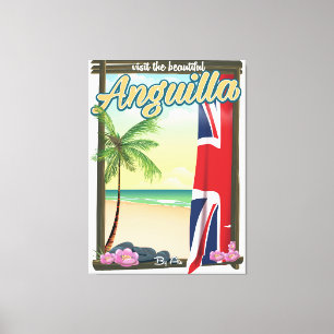 Impressão Em Tela Poster de viagens do Território Britânico de Angui