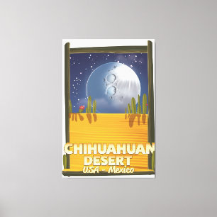 Impressão Em Tela Poster de viagens dos desenhos animados do deserto