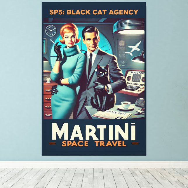 Impressão Em Tela Poster de viagens Espacial Martini SP5: Agência de (Insitu(piso de madeira))