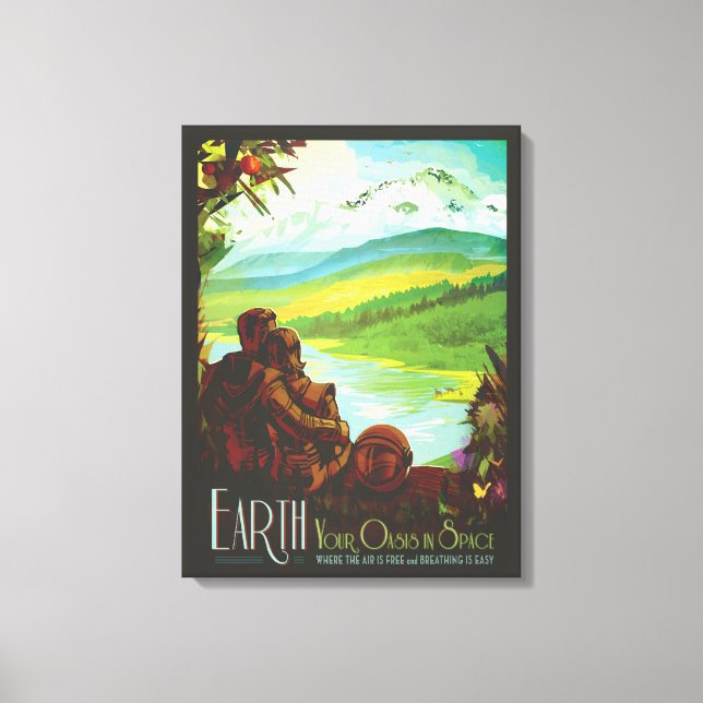 Impressão Em Tela Poster de viagens Espacial Retroativo E Missão De  (Frente)