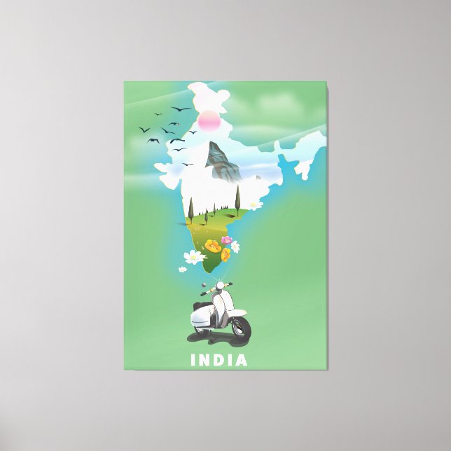 Impressão Em Tela Poster de viagens Índia (Frente)