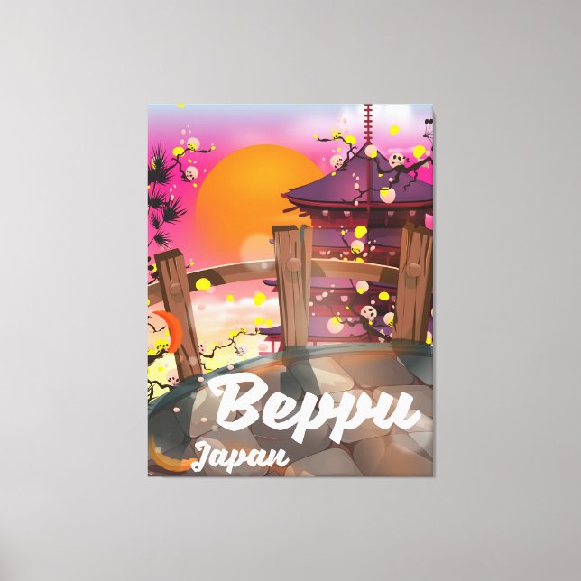 Impressão Em Tela Poster de viagens Japonês Beppu (Frente)