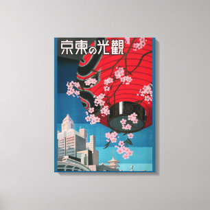 Impressão Em Tela Poster de viagens Japonês Tokyo Vintage