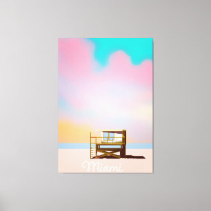 Impressão Em Tela Poster de viagens Miami Lifeguard